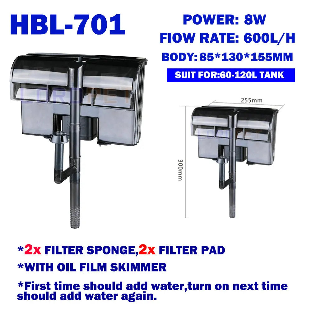 SunSun Hang On Up Waterfall Filter Water Pumps Hanging External Pump For 15-120L Aquarium Fish Turtle Tank HBL Series Skimmer