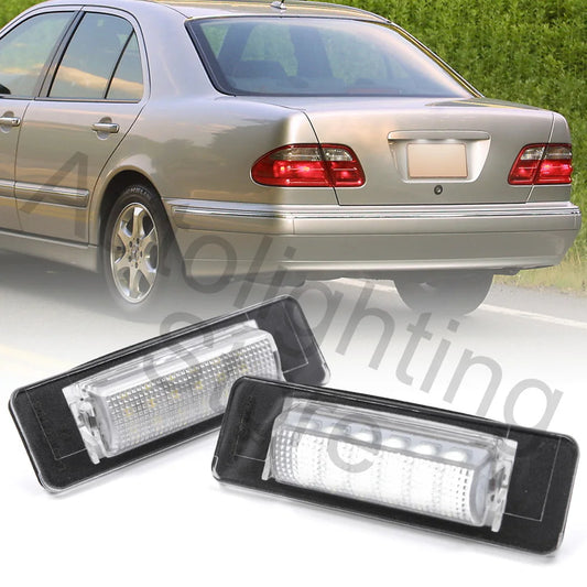 2pcs LED License Number Plate Light For Mercedes Benz E-Class E240 W210 C-Class W202 4Door Sedan Facelift FL 1997 1998 1999 2000