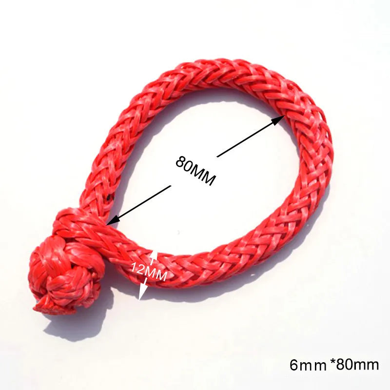 Free Shipping Red 6mm*80mm Synthetic Winch Shackle,Soft Shackle for Yacht,UHMWPE Shackle Boat,Sailing,Accessaries