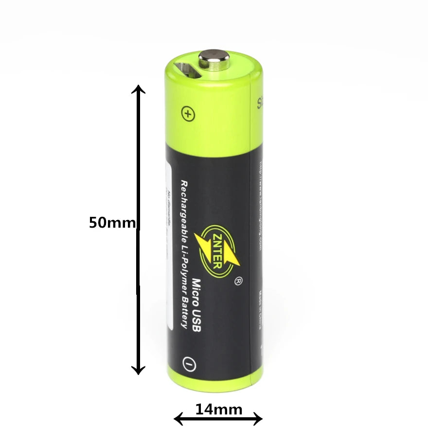 ZNTER 1.5V AA 1700mAh rechargeable lithium battery USB lithium polymer battery fast charging via Micro USB cable