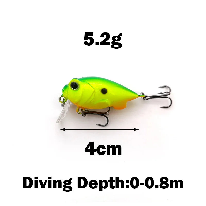 OUTKIT 1PCS New Japanese Design Hard Fishing Lure 4cm/5.2g Mini Crank Bait For Pike Perch Bass Sinking Crankbait Pesca