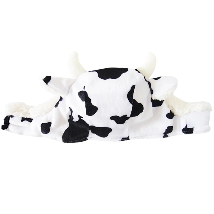 Cute Cow Design Winter Pet Dog Hat Cap Warm Windproof Pet Hats Cotton Dog Accessories For Small Medium Dogs Hat