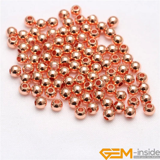 100Pcs Hypoallergenic Polished Smooth 14 Yellow Rose Gold Filled Spacer Beads for Jewelry Making 2.5 4 5 6 8mm