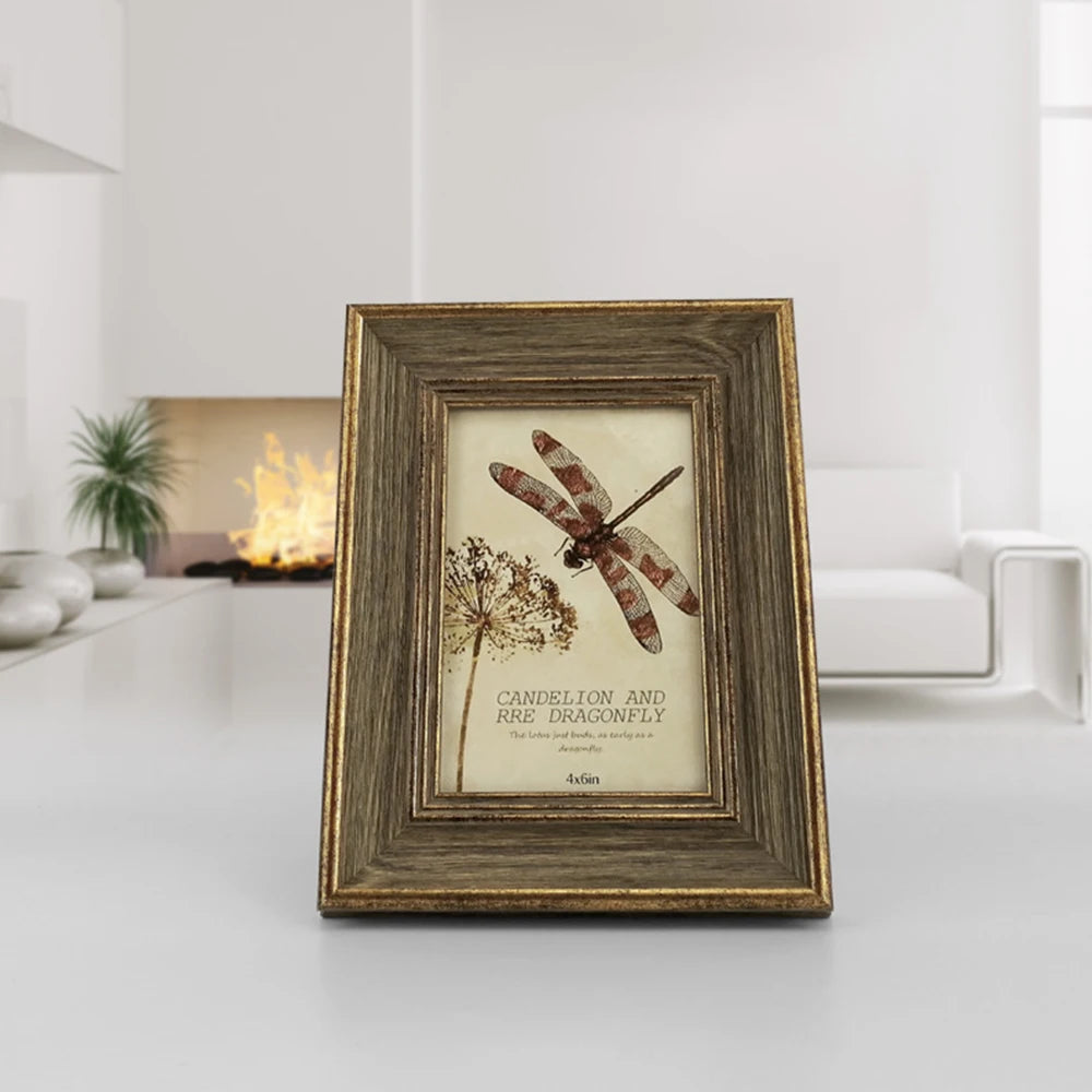 Wooden Picture Frame Vintage Portrait Photo Frames 6 Inch 7 Inch Wedding Anniversary Retro Landscape Horizontal Poster Frame