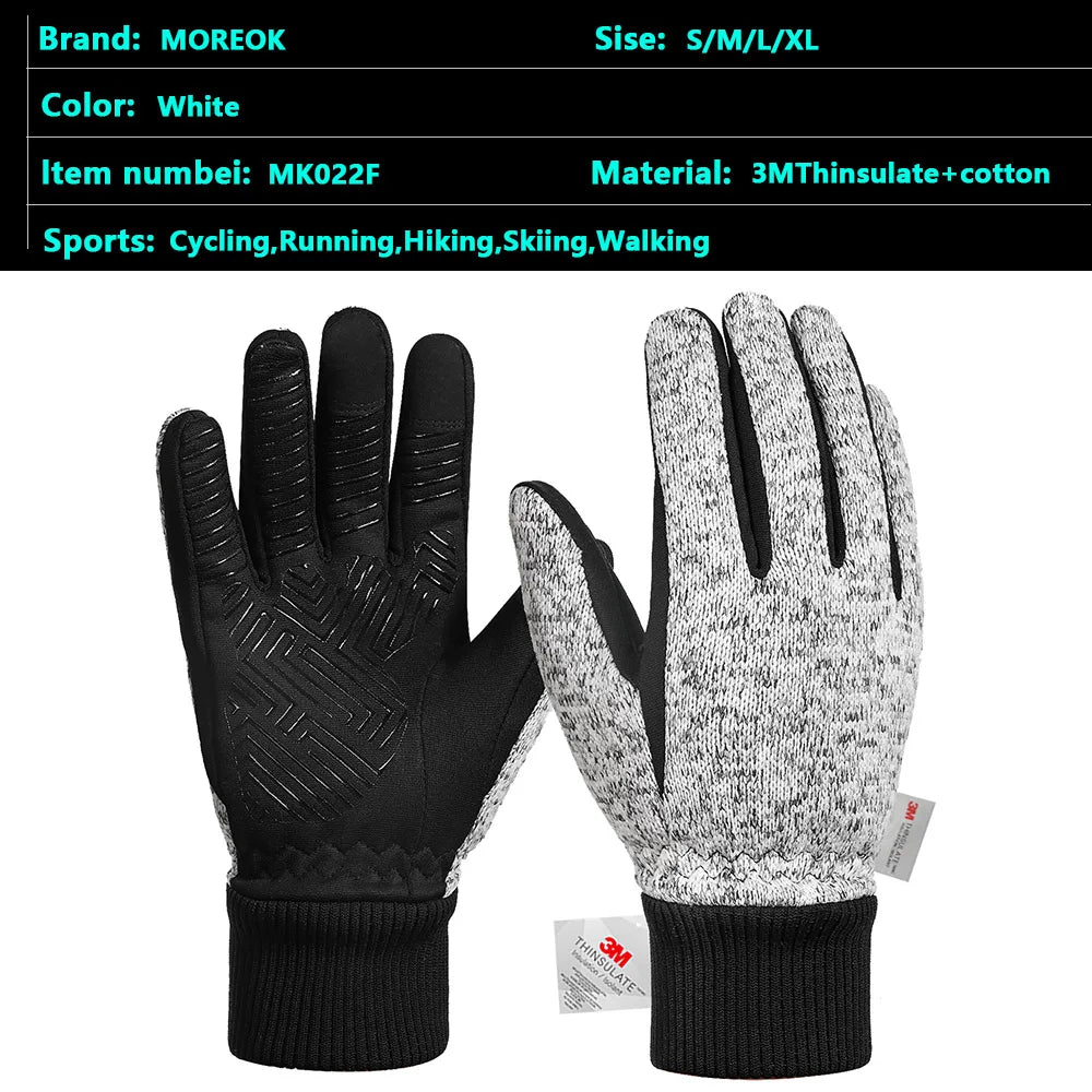 MOREOK -10℃ Winter Gloves 3M Thinsulate Warm Thermal Gloves Touchscreen Bike Gloves Anti-slip Bicycle Cycling Gloves Men Women