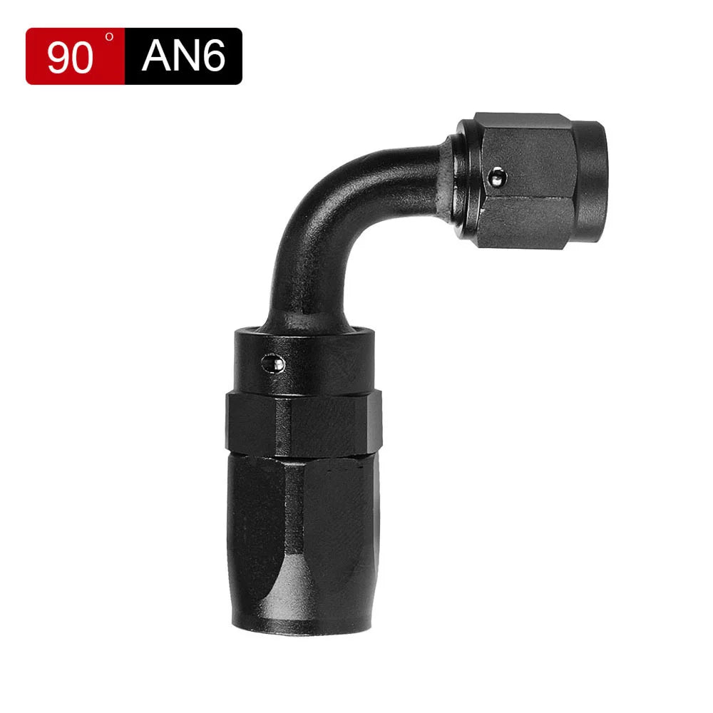 AN6 AN8 AN10 Oil Fuel Swivel Hose Anoized Aluminum Straight Elbow 0 45 90 120 180 Degree Hose End Oil Fuel Reusable Fitting