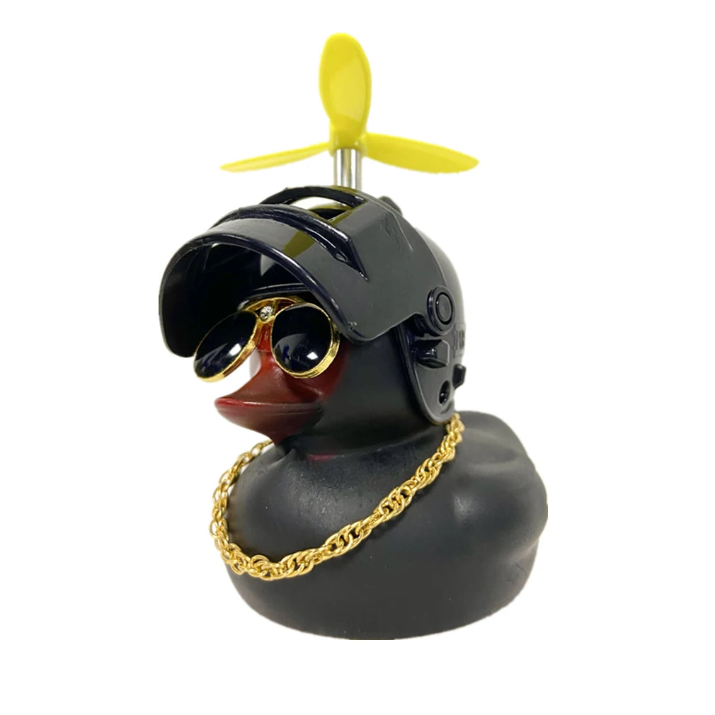 Car Gift Duck With Helmet Broken Wind Pendant Small Yellow Duck Road Bike Motor Helmet Riding Cycling Accessories Without Lights