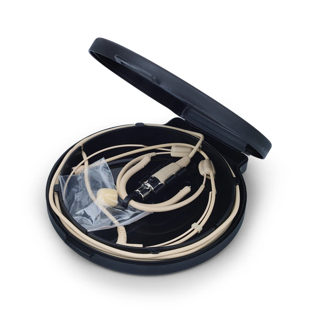 Upgrade Version Electret Condenser Headworn Headset Microphone Double Ear Hanging 4 Pin XLR TA4F For Shure Body Pack Thick Cable