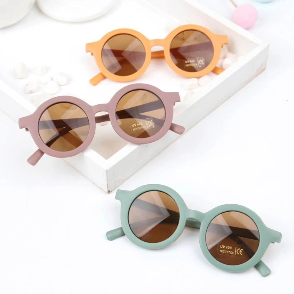 Children's Sunglasses Infant's Retro Solid Color Ultraviolet-proof Round Convenience Glasses Eyeglass For Kids Wholesale