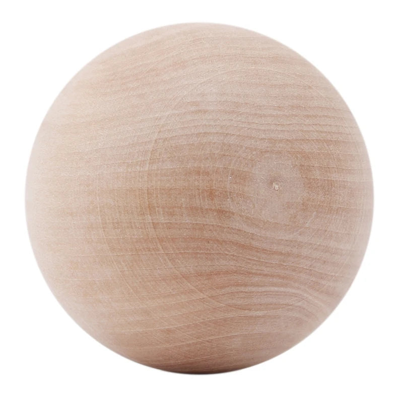 Wooden Balls Without Bore Dia. 50mm/60mm/70mm/80mm Exercise Wooden Ball Durable DIY Painted Exercise Wooden Ball