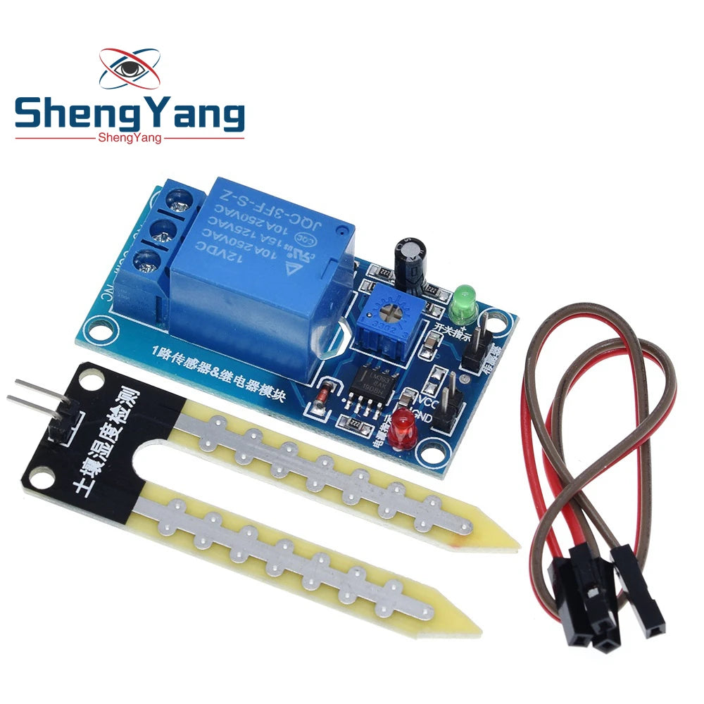 TZT DC 5V 12V soil moisture sensor relay control module Automatic watering of the humidity starting switch