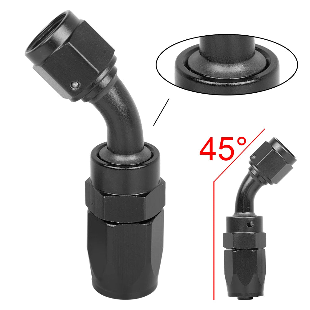 AN6/AN8/AN10 Straight 0°/45°/90°/120°/180° Degree Aluminum Swivel Hose End Fitting Adapter Oil Fuel Line NPT PLUG Wholesale
