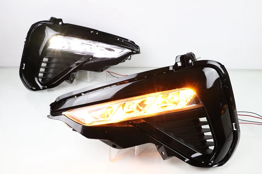 LED DRL Day Light for Kia Optima K5 2019-2021 Daytime Running Light Fog Lamp Bezel with Turn Signal
