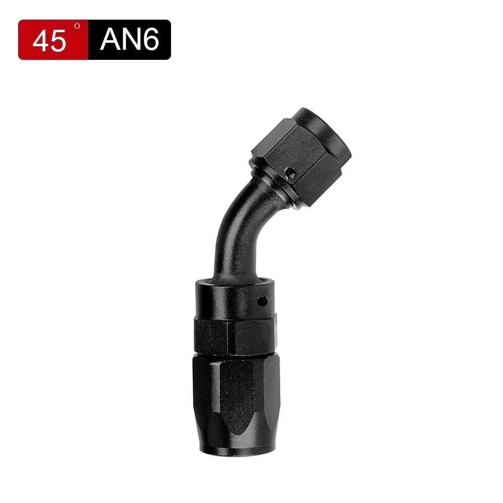 AN6 AN8 AN10 Oil Fuel Swivel Hose Anoized Aluminum Straight Elbow 0 45 90 120 180 Degree Hose End Oil Fuel Reusable Fitting