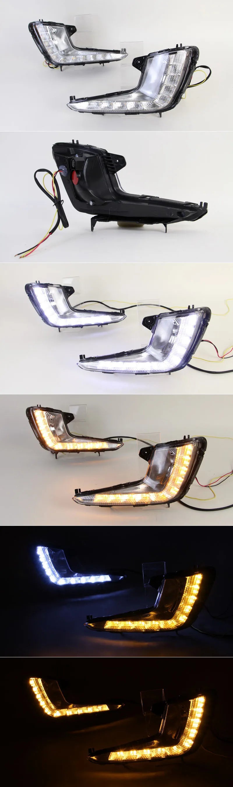 Car LED DRL 12V Daylights For Kia Rio K2 2011 2012 2013 2014  Yellow Turn Signal Daytime Running Headlamps Auto Driving Fog Lamp