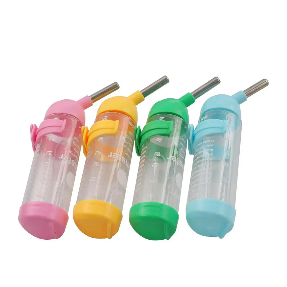 4 Color Plastic Hamster Drinker Water Bottle Dispenser Feeder Hanging Pet Guinea Pig Squirrel Rabbit Drinking Head Pipe Fountain