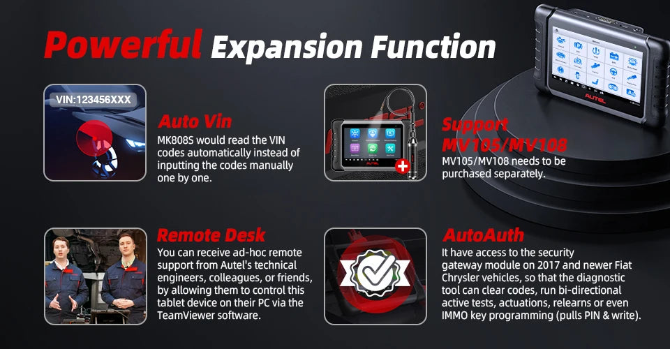 Autel MK808S Bi-Directional Control Automotive Scanner Car Diagnosis and IMMO Key Coding Tool PK MX808S MK808BT PRO