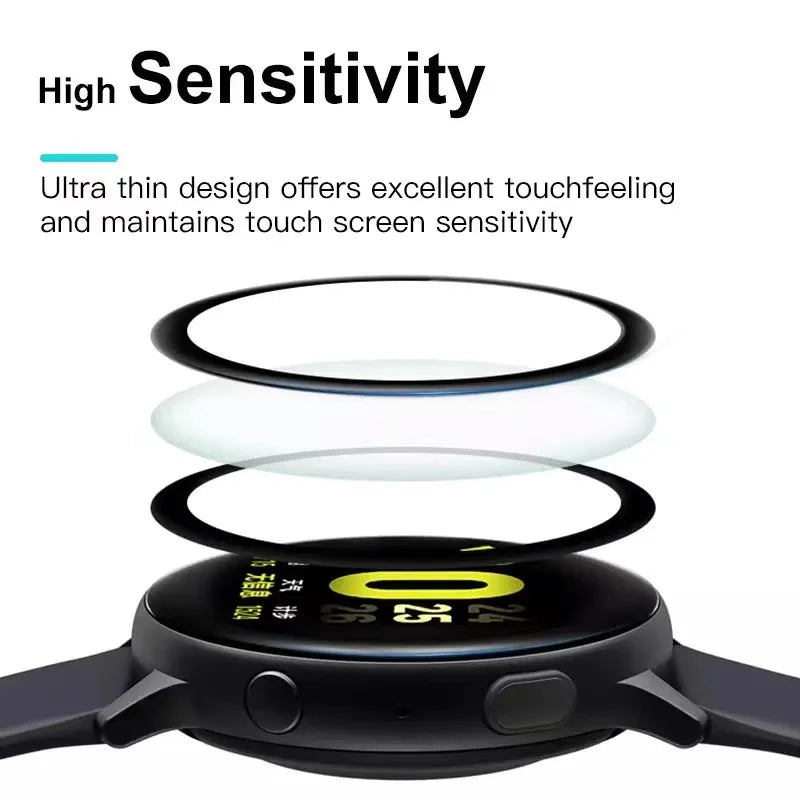 1/2/3PCS 20D Curved Edge Screen protector Glass For Samsung galaxy Watch Active 2 40mm 44mm Protective Tempered Glass Film