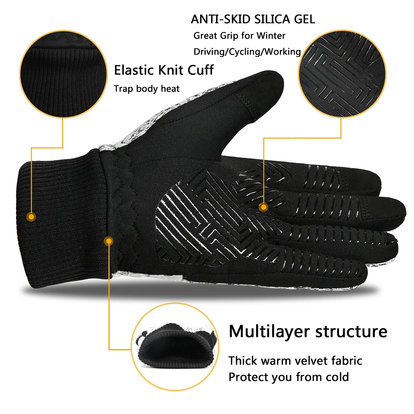 MOREOK -10℃ Winter Gloves 3M Thinsulate Warm Thermal Gloves Touchscreen Bike Gloves Anti-slip Bicycle Cycling Gloves Men Women
