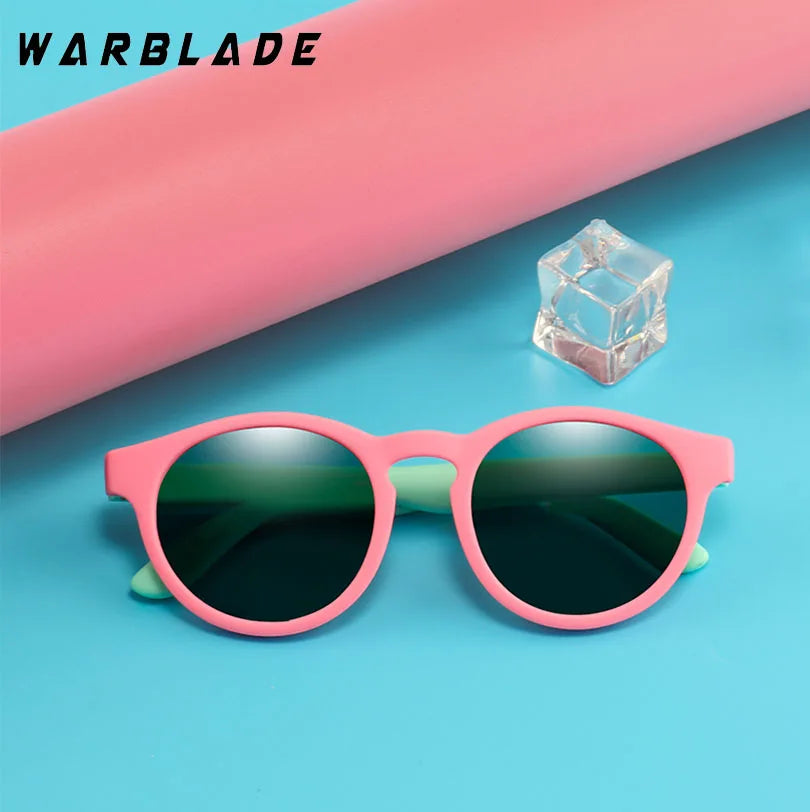 WarBLade Colorful Flexible Kids Sunglasses Polarized Boys Girls Round Sun Glasses Child Baby Eyewear Silicone Eyeglasses UV400