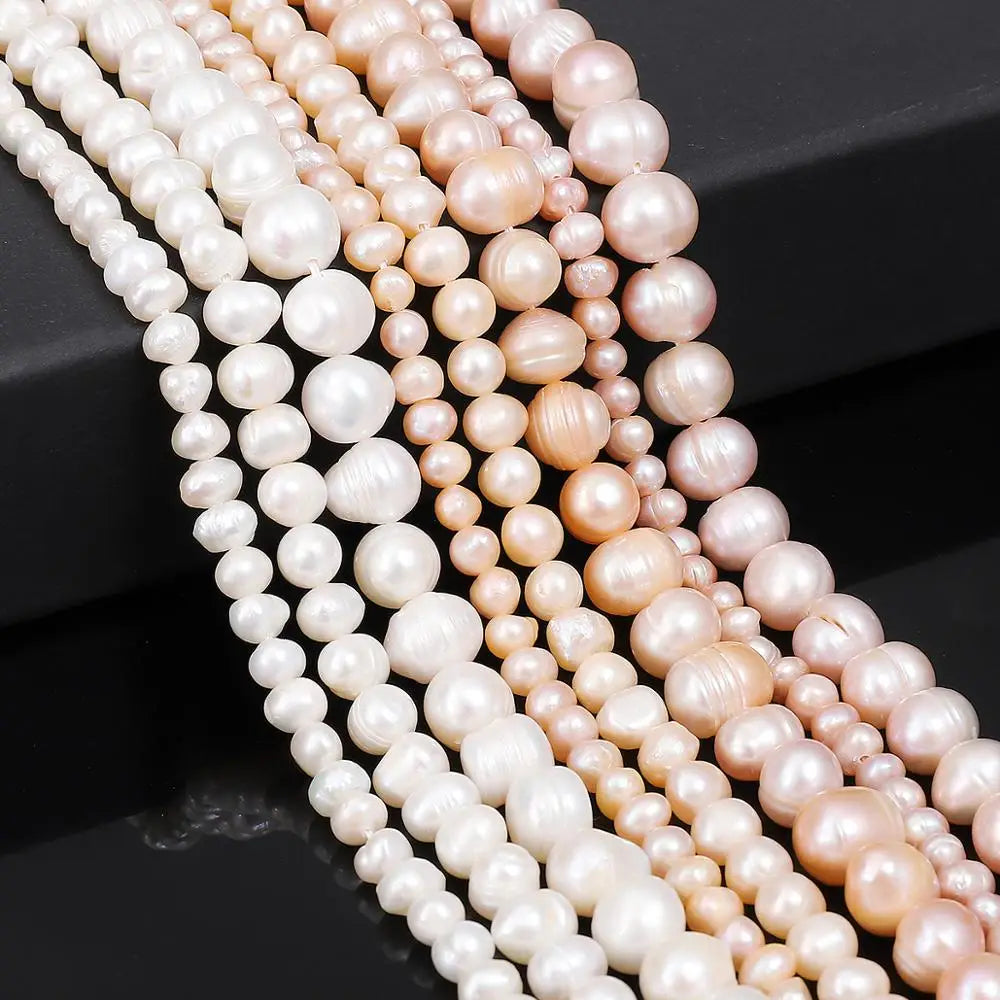 45-80pcs/lot Natural Freshwater Pearl Beads High Quality 35cm Punch Loose Beads for DIY Women Elegant Necklace Jewelry Making