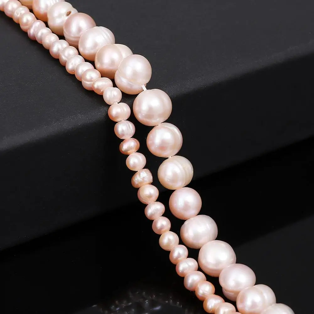 45-80pcs/lot Natural Freshwater Pearl Beads High Quality 35cm Punch Loose Beads for DIY Women Elegant Necklace Jewelry Making