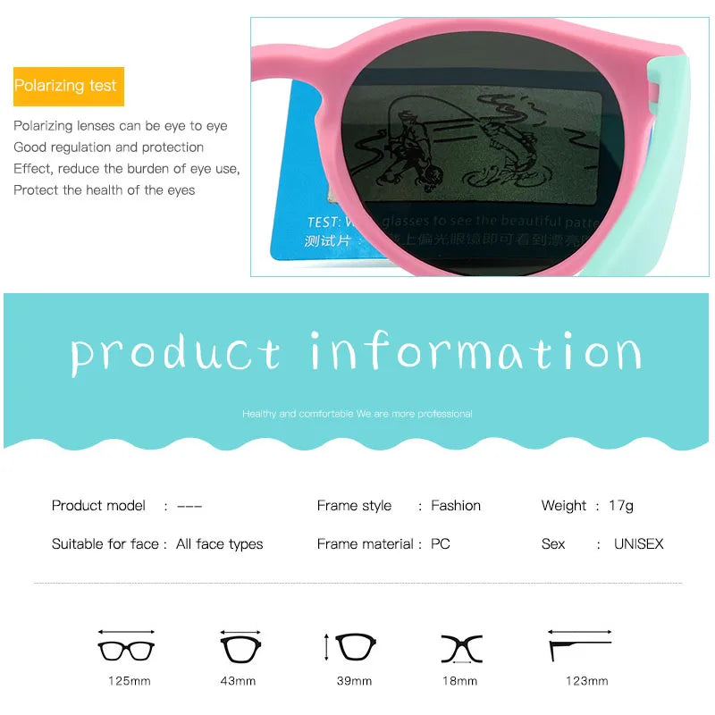 WarBLade Colorful Flexible Kids Sunglasses Polarized Boys Girls Round Sun Glasses Child Baby Eyewear Silicone Eyeglasses UV400