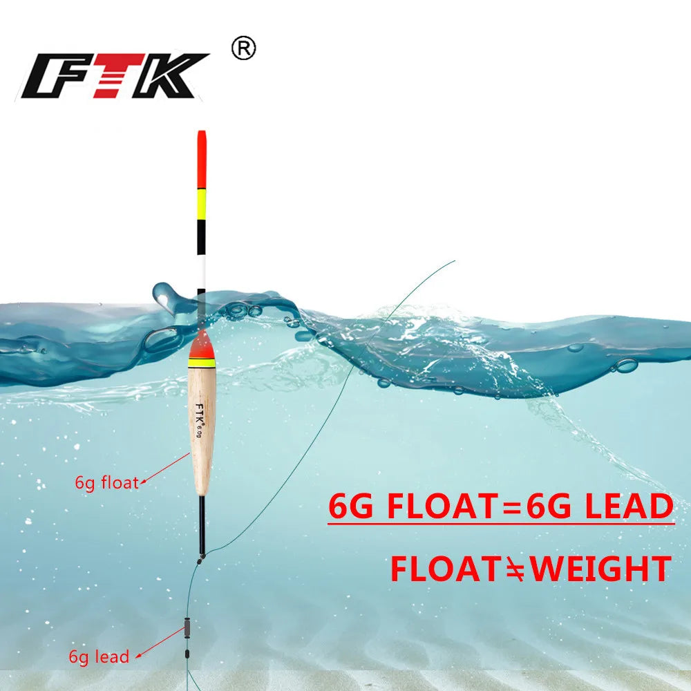 FTK Barguzinsky Fir Light On The Dark 5Pcs/Lot Fishing Float Length 19-23cm Float Weight 2g-6g For Carp Fishing