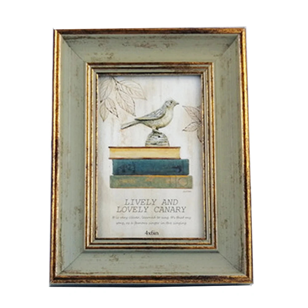 Wooden Picture Frame Vintage Portrait Photo Frames 6 Inch 7 Inch Wedding Anniversary Retro Landscape Horizontal Poster Frame