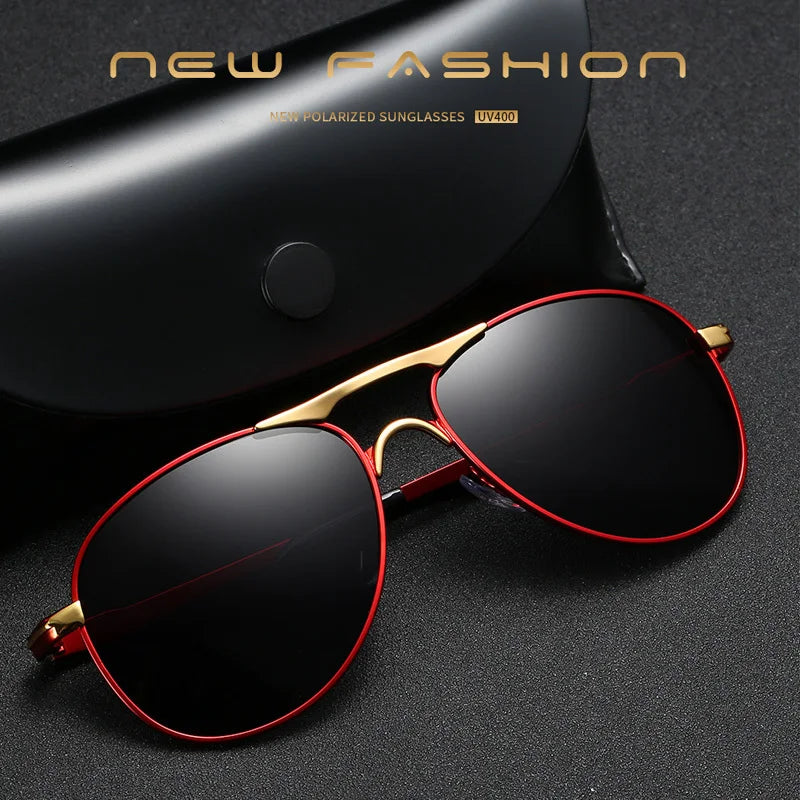 Luxury Pilot Polarized Sunglasses Men Women Driving Fishing Retro Sun Glasses Brand Designer Male Metal Sunglasses For Man UV400