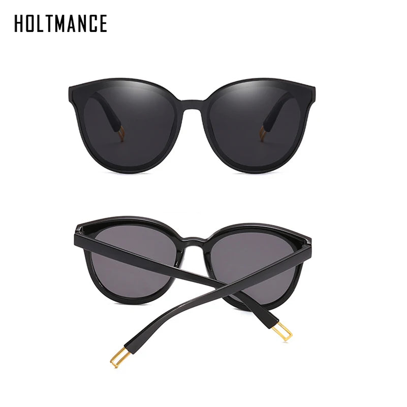 HOLTMANCE Cat Eye Round Sunglasses for Women Men Retro Oversized Sun Glasses Female Stylish Cateye Eyewear Large Frame Sunglass