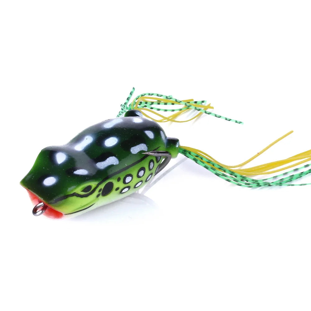 Hengjia 1PCS Popper Frog Big Mouth Fishing Lures 5.5cm 12g Wobbler Top Water Artificial Bait Isca Pesca Tackle Beard Simulation