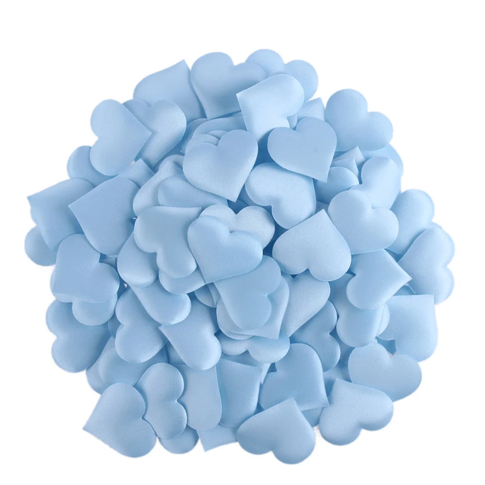 100Pcs/lot Fabric Love Heart Sponge Rose Petals DIY Wedding Party Decorations Valentine's Day Birthday Supplies Handmade Craft