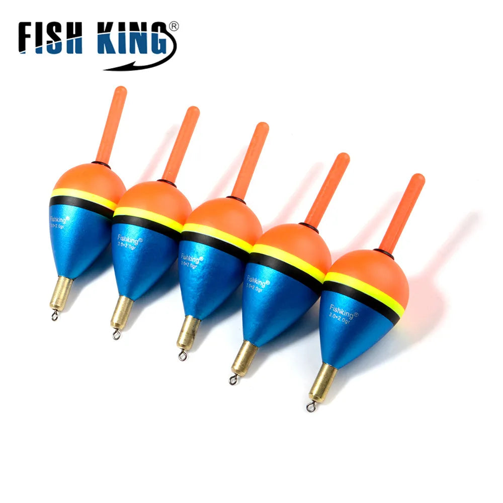 FISH KING Fishing Float 5pcs/lot Mix size Barguzinsky Fir Float Copper length 80-85mm Weight 6.0g/8.5g/9.0g For Fishing Tackle