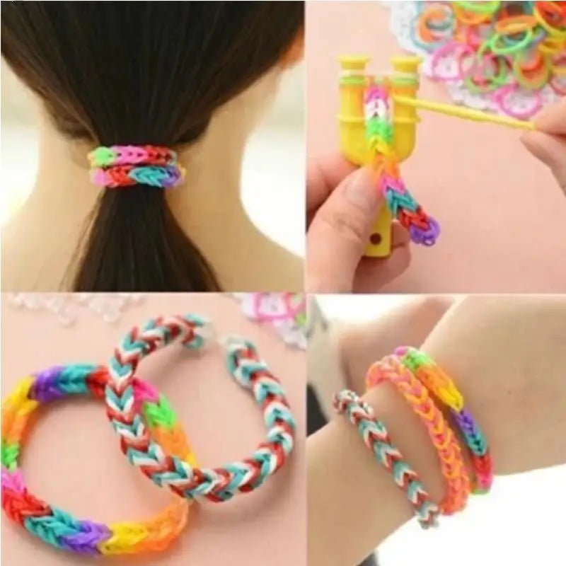 300pcs Rubber Loom Bands DIY Toys Lacing Bracelet For Kids Or Hair Rubber Bands Refill Make Woven Bracelets Girls Gift Wholesale