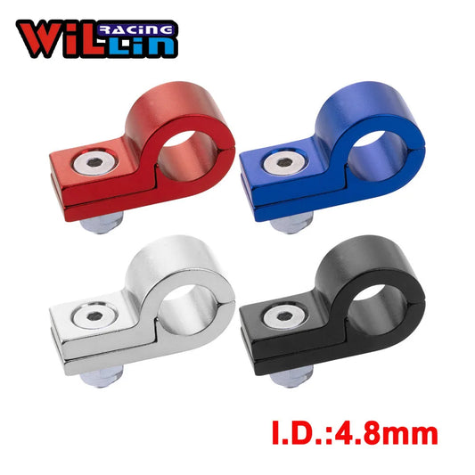 2pcs/pack Billet Aluminum Line P Clamps P Clips To Suit I.D.4.8MM 3/16'' Tubing Line WLJN02-D5 Gold/Purple/Red/Blue/Silver/Black