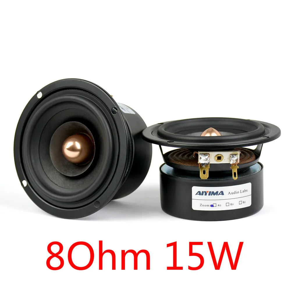 AIYIMA 2Pcs 3 Inch 4 Ohm 8 Ohm 15W Audio Speaker Full Range Sound Speaker HIFI Bullet Treble Midrange Bass Loudspeaker DIY