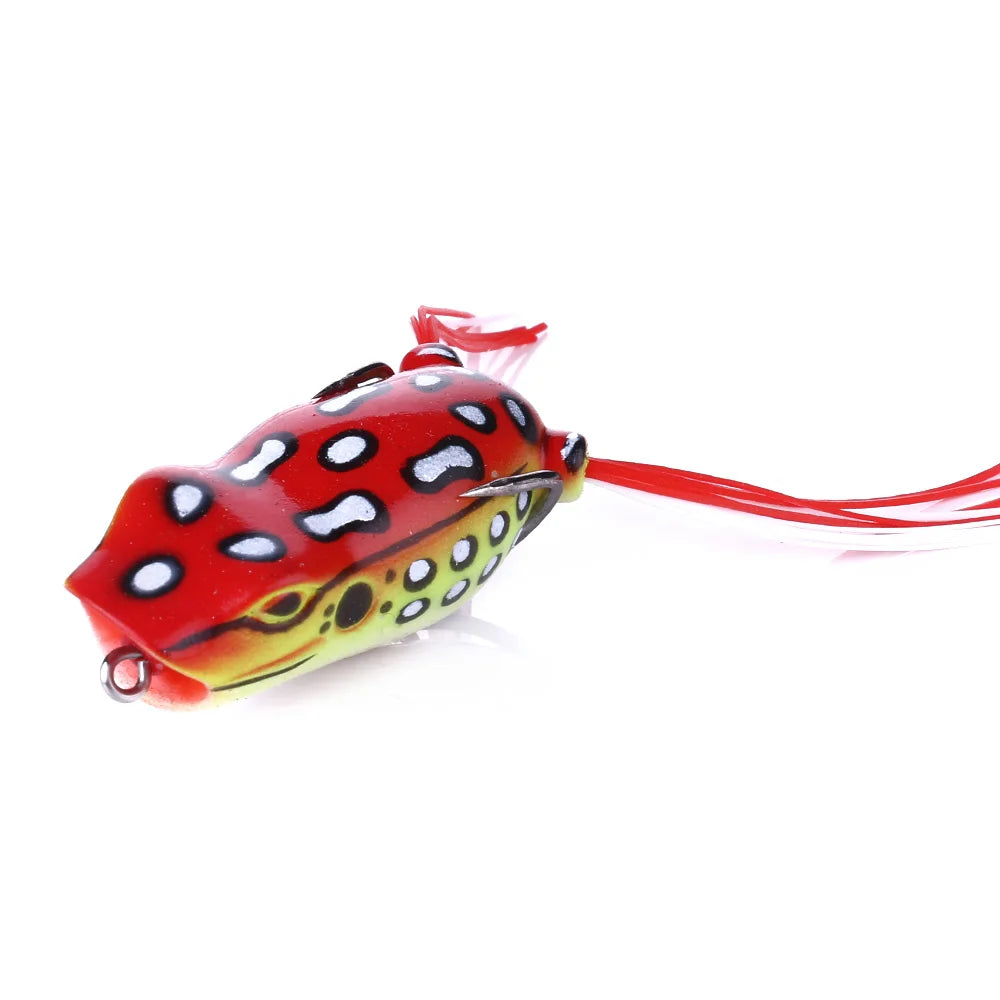 Hengjia 1PCS Popper Frog Big Mouth Fishing Lures 5.5cm 12g Wobbler Top Water Artificial Bait Isca Pesca Tackle Beard Simulation