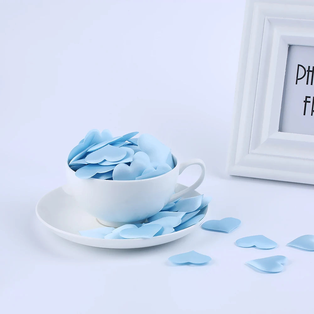 100Pcs/lot Fabric Love Heart Sponge Rose Petals DIY Wedding Party Decorations Valentine's Day Birthday Supplies Handmade Craft