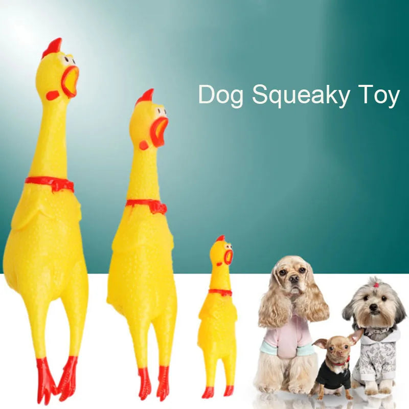 Pets Dog Toys Screaming Chicken  Squeeze Squeaky Sound Funny Toy Safety Rubber For Dogs Molar Chew Toys