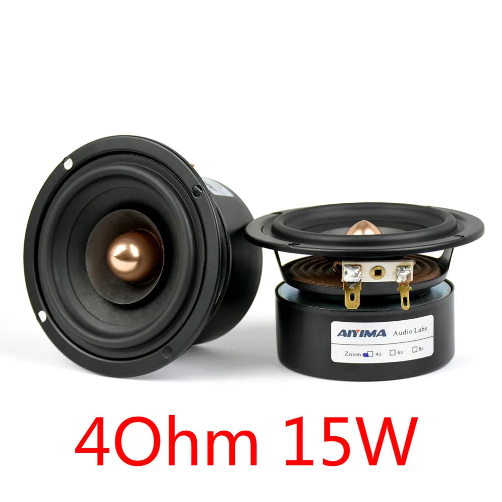 AIYIMA 2Pcs 3 Inch 4 Ohm 8 Ohm 15W Audio Speaker Full Range Sound Speaker HIFI Bullet Treble Midrange Bass Loudspeaker DIY