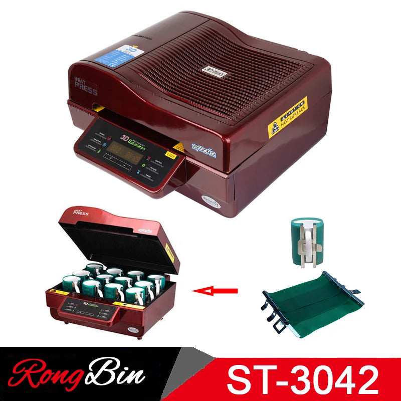 ST-3042 3D Vacuum Press Machine Heat Press Printer 3D Sublimation Heat Press Machine for Cases Mugs Plates Glasses