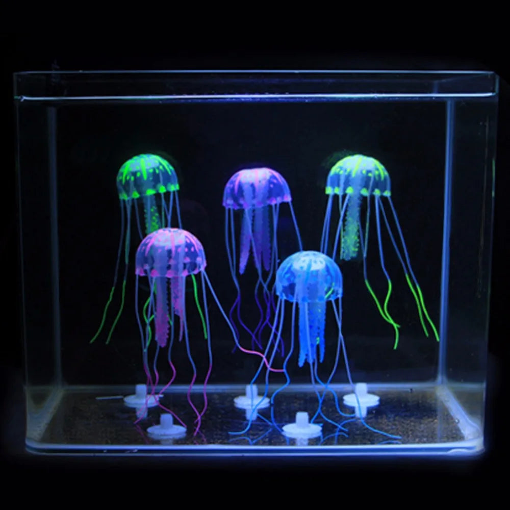 1 Pcs Artificial Jellyfishes Aquarium Fish Tank Accessories Simulation Fluorescent Jellyfish Goldfish Tank Aquarium Landscaping