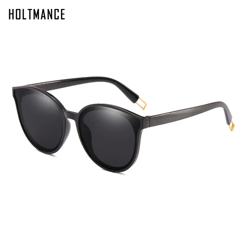 HOLTMANCE Cat Eye Round Sunglasses for Women Men Retro Oversized Sun Glasses Female Stylish Cateye Eyewear Large Frame Sunglass