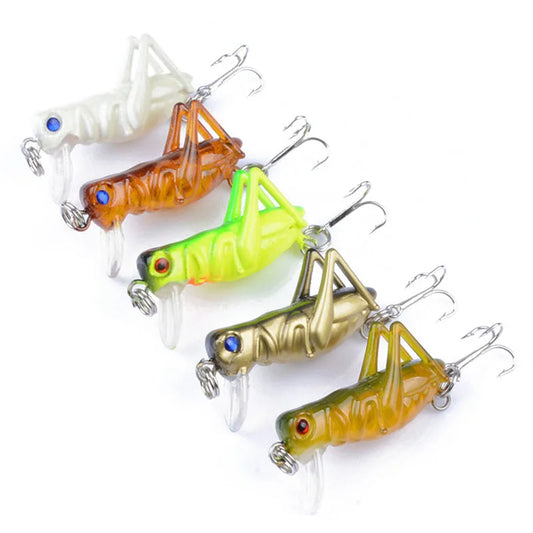 1PCS 40mm 3g Grasshopper Insects Fishing Lures Flying Wobbler Lure Hard Bait 10# Hooks Artificial Baits Bass Pike Fishing Tools