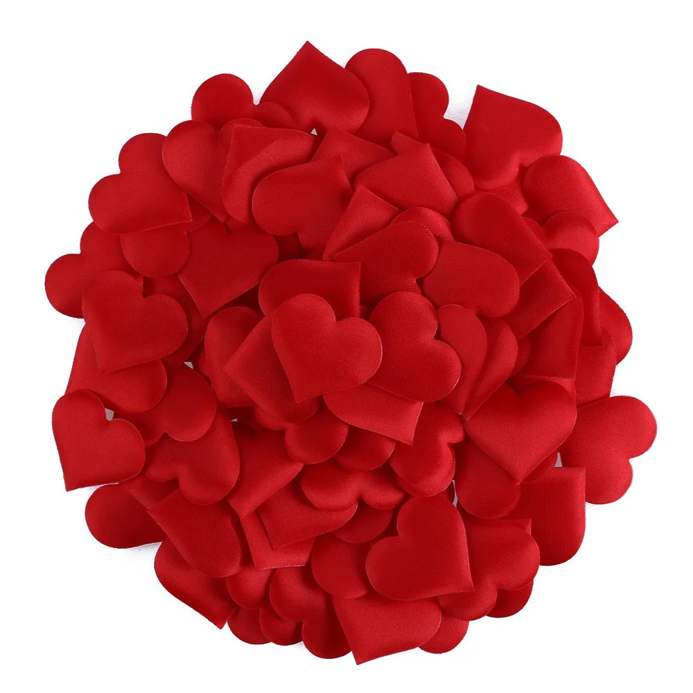 100Pcs/lot Fabric Love Heart Sponge Rose Petals DIY Wedding Party Decorations Valentine's Day Birthday Supplies Handmade Craft
