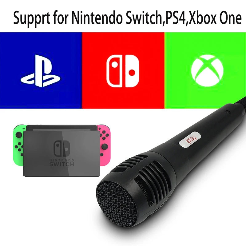 USB Wired Microphone Karaoke Mic for Nintendo Switch Wii PS4 Xbox PC Computer Condenser Recording Microfone Ultra-wide