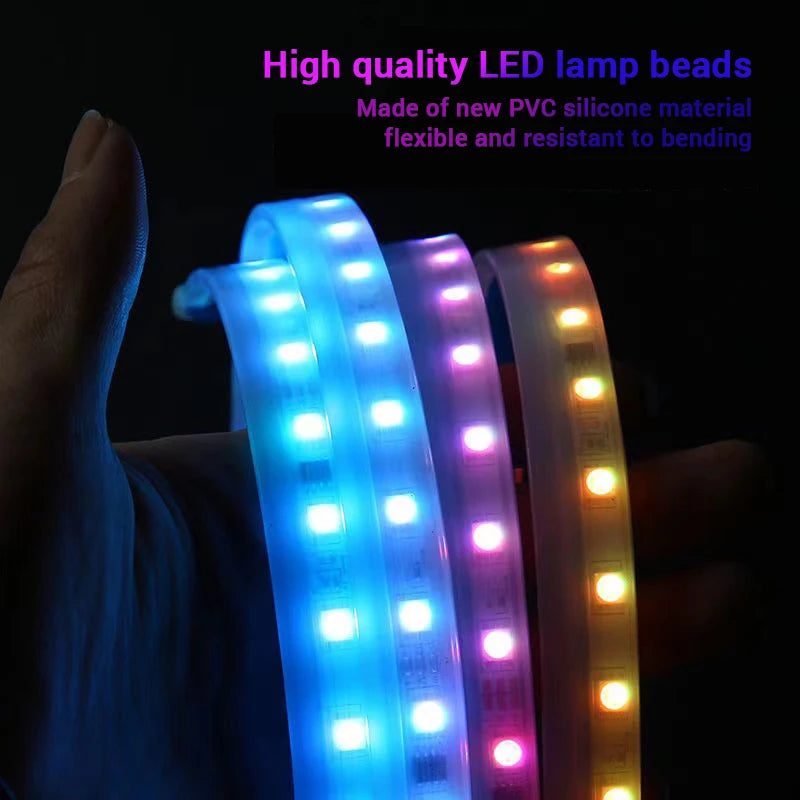 BLALION Car Hood LED Daytime Running Light Scan Starting Waterproof Flexible Auto Engine Hood Guide Decorative Ambient Lamp 12V