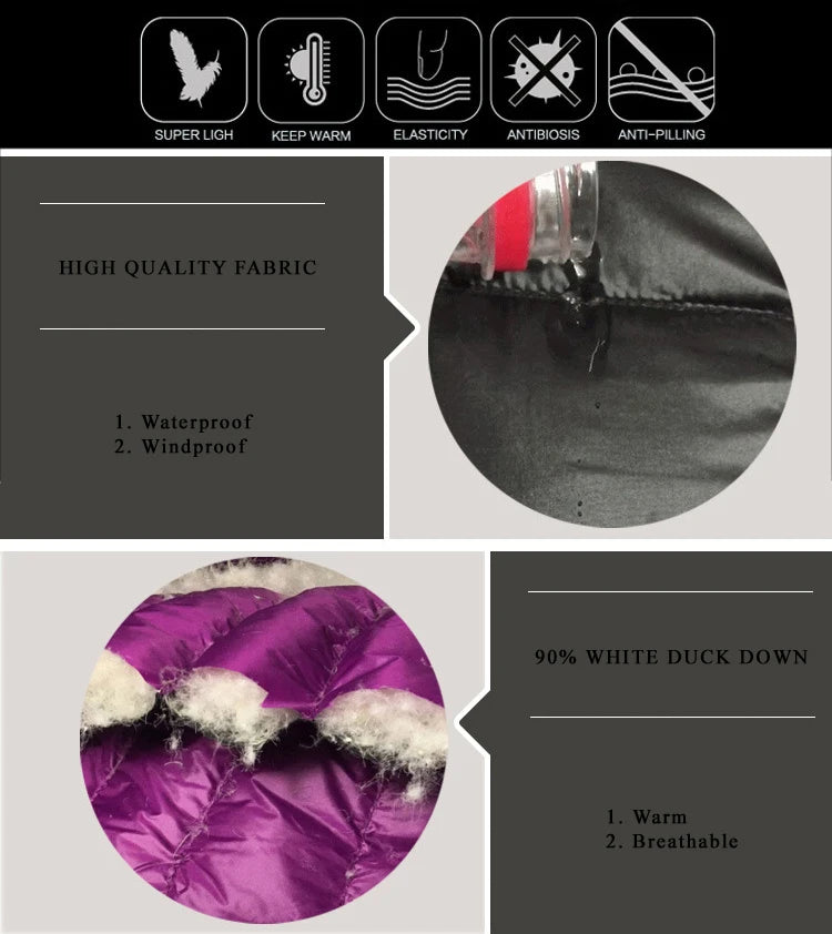 Women Short Puffer Jacket 2023 New Fashion Stand Collar Lightweight Water-Resistant Packable Female Down Parka Casual Coat