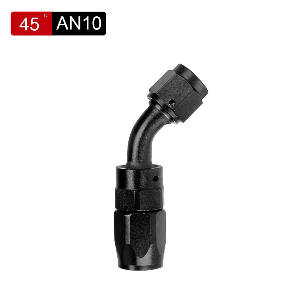 AN6 AN8 AN10 Oil Fuel Swivel Hose Anoized Aluminum Straight Elbow 0 45 90 120 180 Degree Hose End Oil Fuel Reusable Fitting